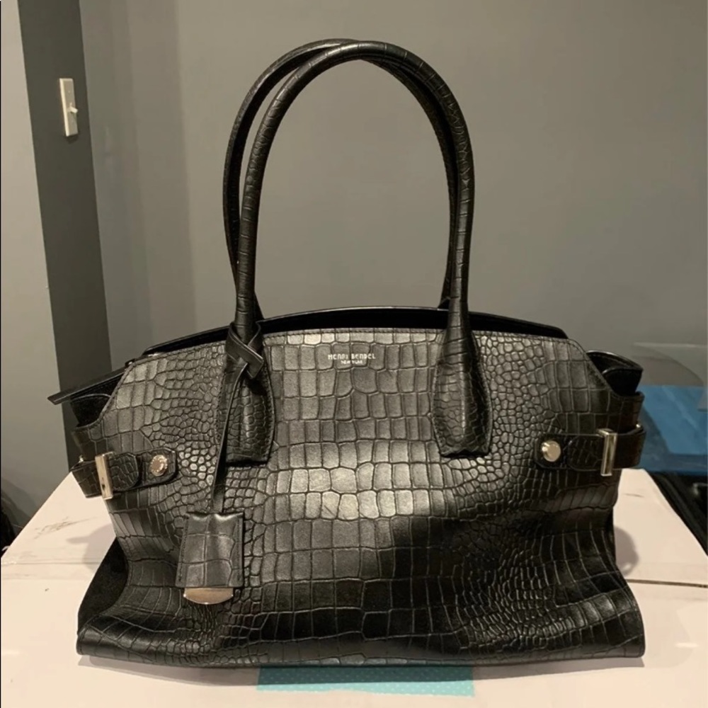 Henri Bendel Black Leather Handbag